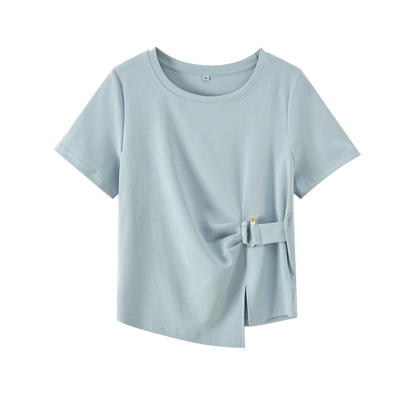 Light Office Agate Button Waist-Cinching Irregular Short-Sleeve T-Shirt - 2026 Summer Commute Top 3XL (86-95 kg) синій
Light Office Agate Button Waist-Cinching Irregular Short-Sleeve T-Shirt - 2026 Summer Commute Top 3XL (86-95 kg) синій