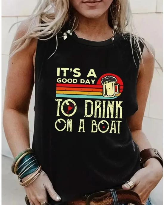 Plus Size It s A Good Day Print Tank Top, Casual Crew Neck Sleeveless Tank Top For Summer, Women s Plus Size Clothing 1XL чёрный
Plus Size It s A Good Day Print Tank Top, Casual Crew Neck Sleeveless Tank Top For Summer, Women s Plus Size Clothing 1XL чёрный