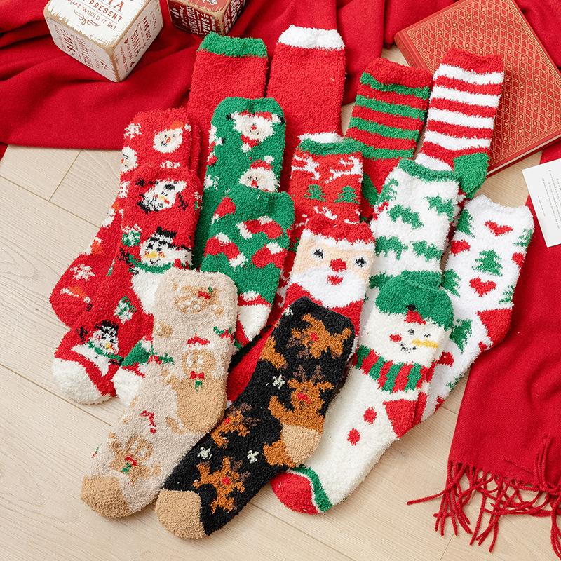 New Christmas coral fleece warm and thick winter socks snowman sleeping floor socks EU35-42
New Christmas coral fleece warm and thick winter socks snowman sleeping floor socks EU35-42