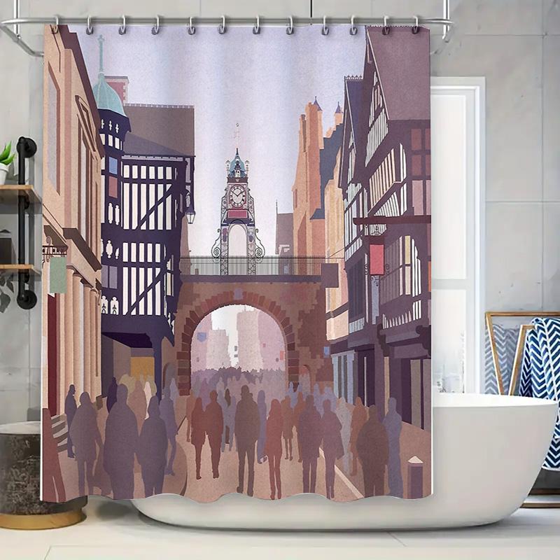 Vintage London Cityscape Shower Curtain European Style Bathroom Decor Washable Waterproof Home Textile Artistic Wall Hanging W60H190(CM)-1 Pcs
Vintage London Cityscape Shower Curtain European Style Bathroom Decor Washable Waterproof Home Textile Artistic Wall Hanging W60H190(CM)-1 Pcs