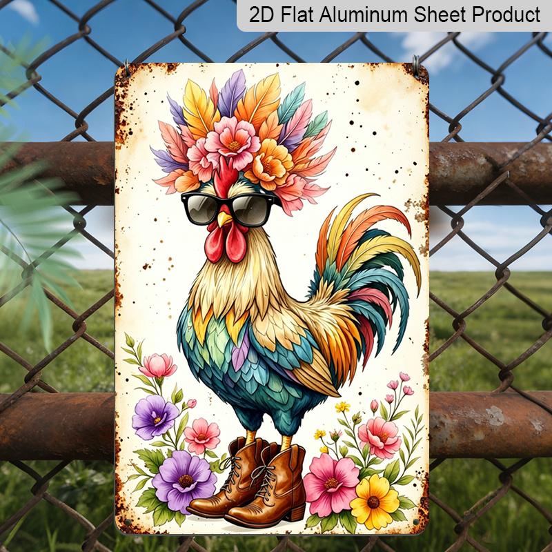 2D Flat - Cool Rooster with Sunglasses & Flowers Metal Sign - Funny Farmhouse Decor Durable Aluminum Material 8*12 Inches Farmhouse Kitchen Wall 20*30cm
2D Flat - Cool Rooster with Sunglasses & Flowers Metal Sign - Funny Farmhouse Decor Durable Aluminum Material 8*12 Inches Farmhouse Kitchen Wall 20*30cm