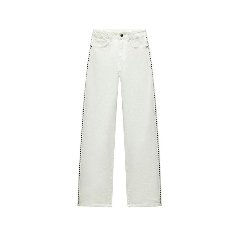 Summer New Women clothes French style Simple Style Five-Pocket Rivet Decoration Mid-Waist Straight Jeans 6147040 White L
Summer New Women clothes French style Simple Style Five-Pocket Rivet Decoration Mid-Waist Straight Jeans 6147040 White L