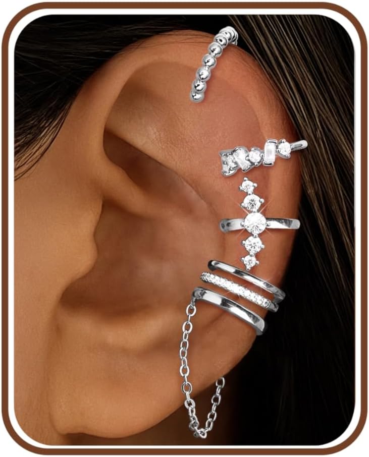 Bobisty 5Pcs Ear Cuff Earrings for Women Adjustable Fake Earrings Cartilage Helix Wrap Earring Set No Piercings Ear Cuffs серебряный
Bobisty 5Pcs Ear Cuff Earrings for Women Adjustable Fake Earrings Cartilage Helix Wrap Earring Set No Piercings Ear Cuffs серебряный