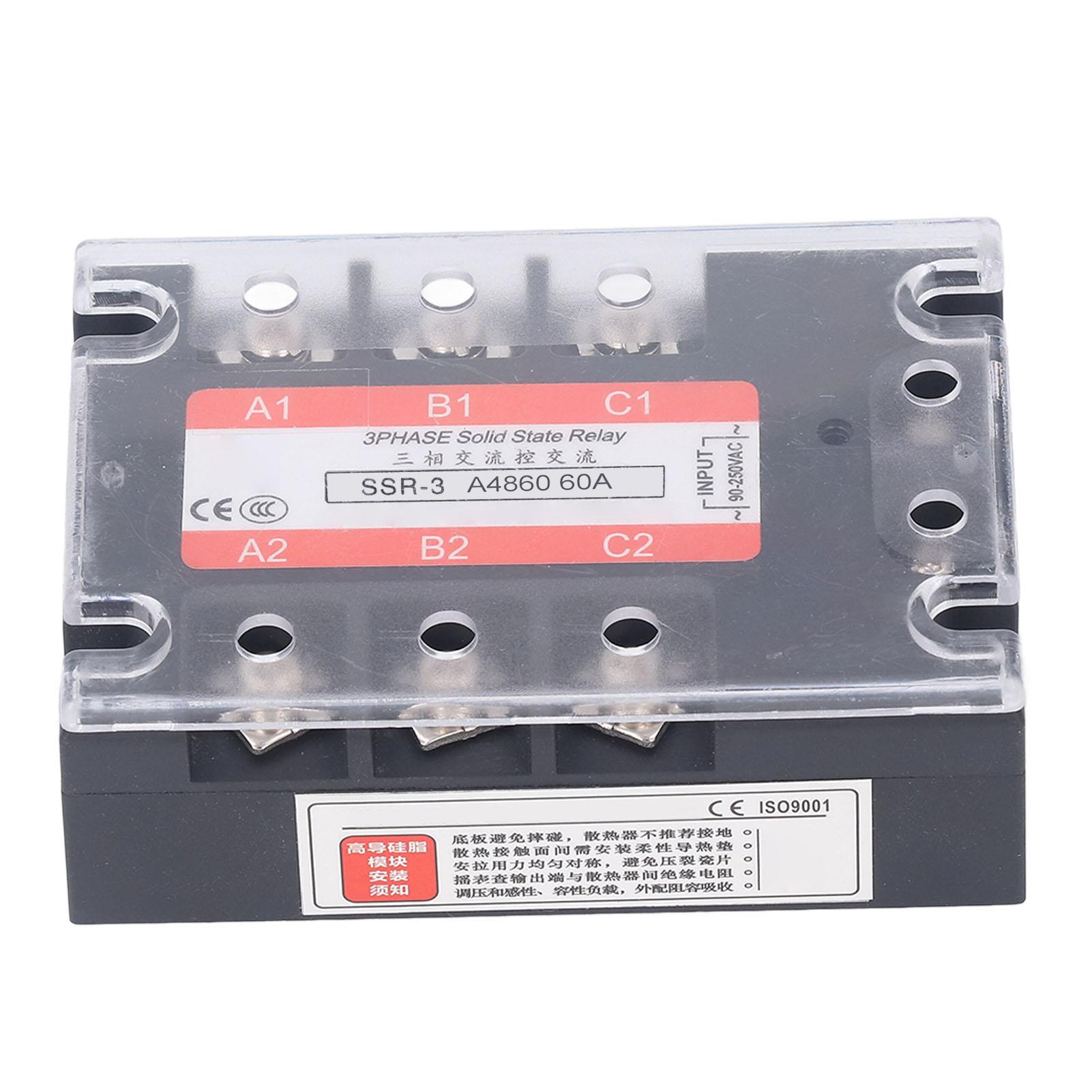 3-фазне твердотільний реле Dual SCR AC Control AC SSR Module 90‑250V Input 24‑480V Output
3-фазне твердотільний реле Dual SCR AC Control AC SSR Module 90‑250V Input 24‑480V Output