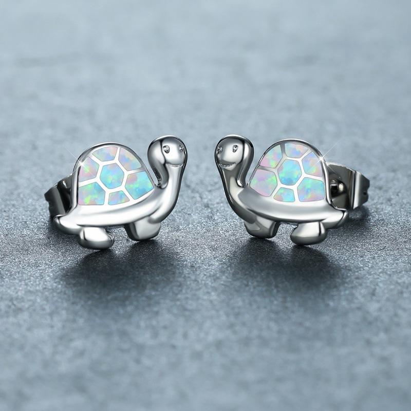 European and American rose gold white gold blue and white opal cute turtle women s versatile stud earrings
European and American rose gold white gold blue and white opal cute turtle women s versatile stud earrings