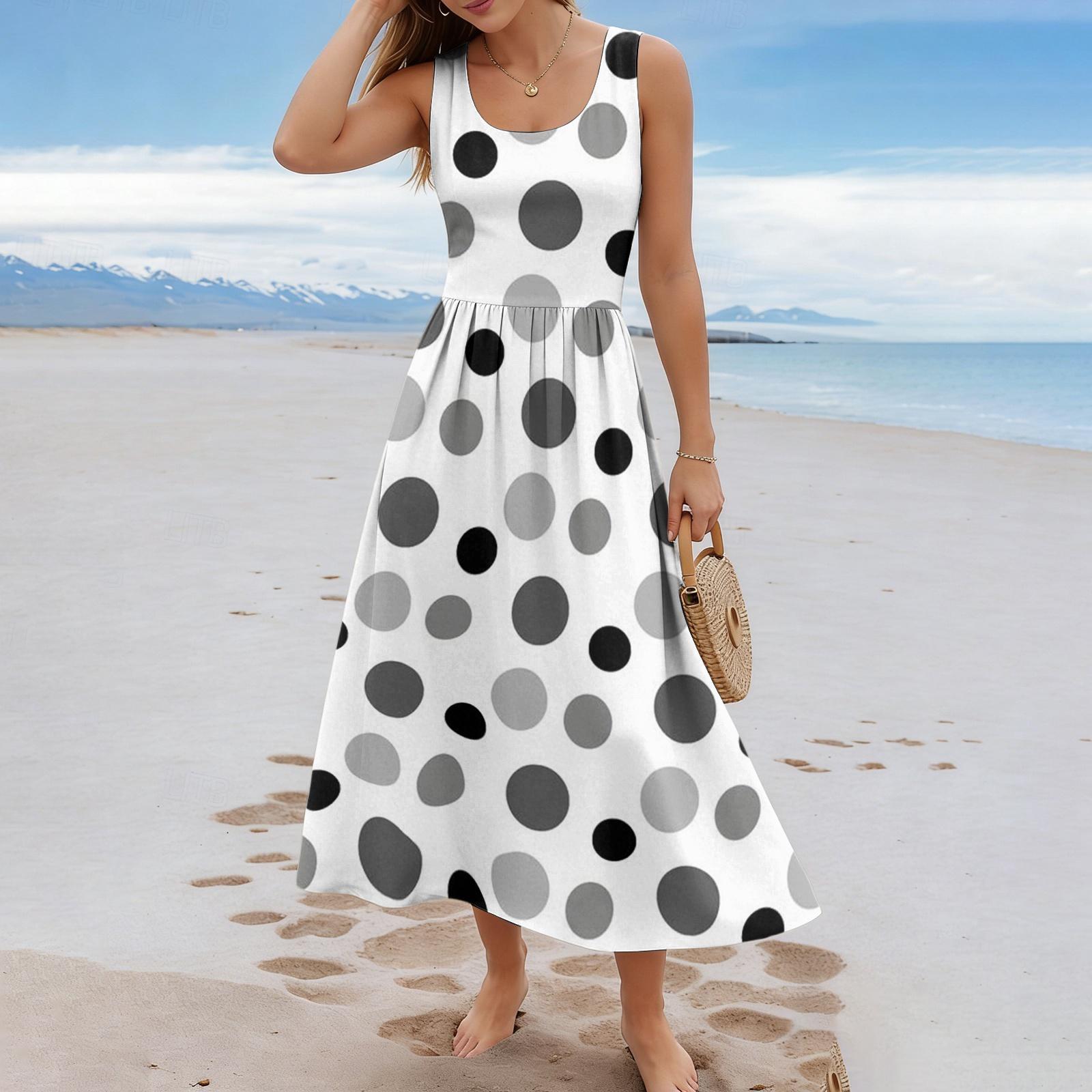 Women Sleeveless Polka Dot Print Maxi Dress Scoop Neck Casual A Line Long Sundress Lightweight Summer Dress XXL
Women Sleeveless Polka Dot Print Maxi Dress Scoop Neck Casual A Line Long Sundress Lightweight Summer Dress XXL
