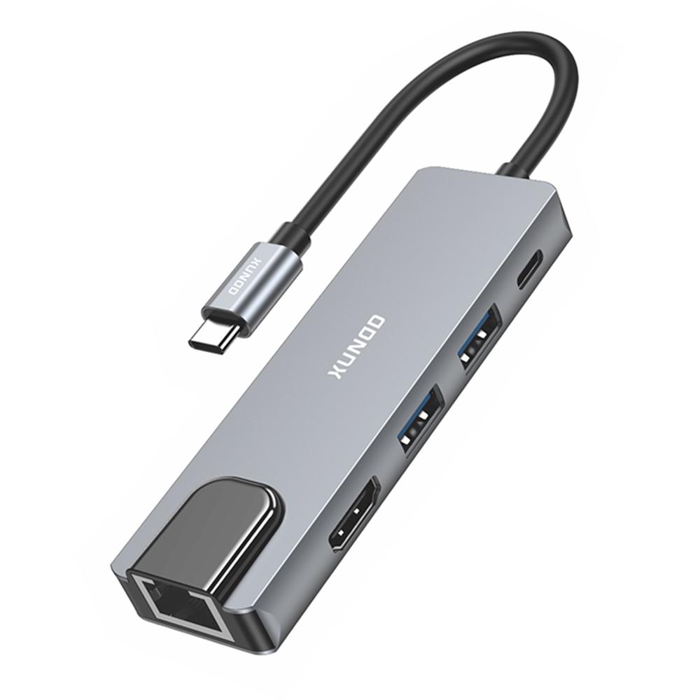 XUNDD XDDC-070 Multi-Port Adapter 5 in 1 USB-C Hub with 4K HD / Ethernet / PD Charging Ports
XUNDD XDDC-070 Multi-Port Adapter 5 in 1 USB-C Hub with 4K HD / Ethernet / PD Charging Ports