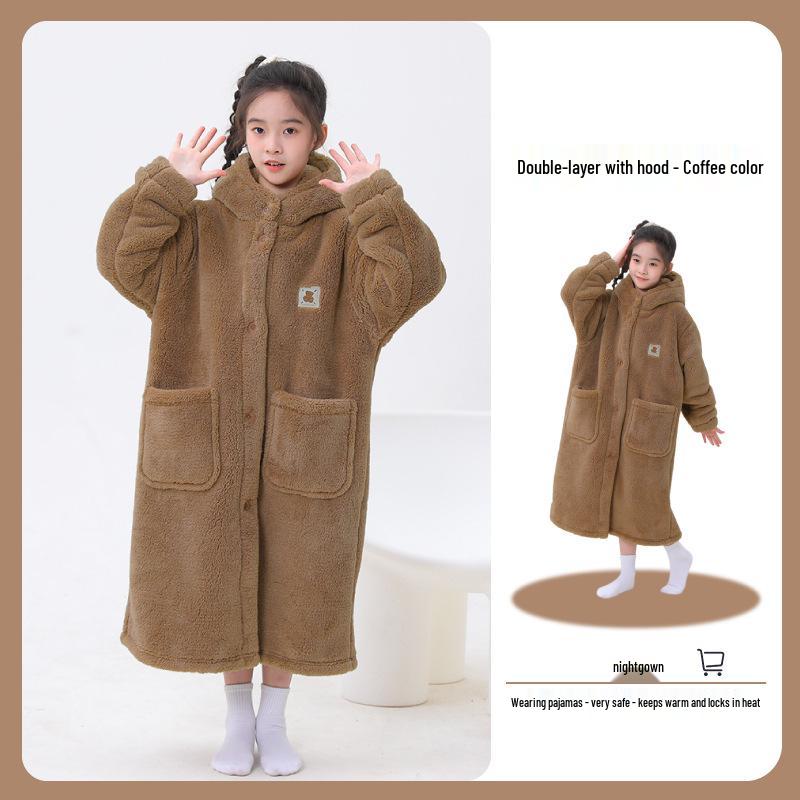 Children s Double-Layer Coral Fleece Boys Bathrobe and Pajamas Set for Autumn and Winter 160 cm
Children s Double-Layer Coral Fleece Boys Bathrobe and Pajamas Set for Autumn and Winter 160 cm