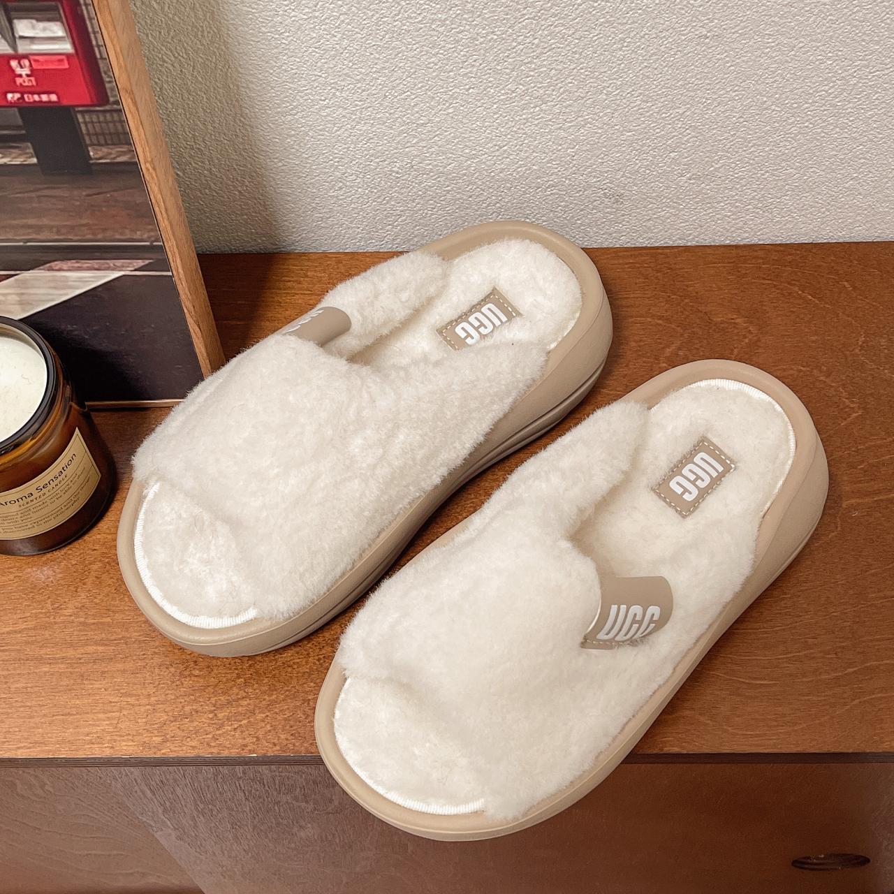 Меховые женские тапочки зимние новые модные плюшевые шлепанцы с мелким носком для дома и улицы повседневные шлепанцы для спальни однотонные туфли на плоской подошве 35