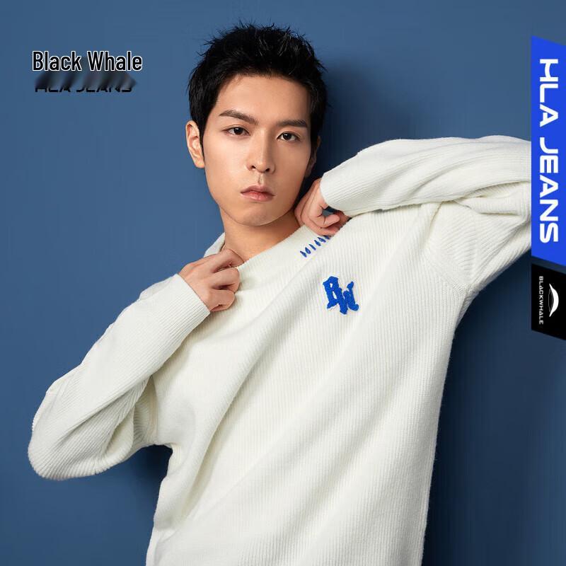 HLA Blackwhale Men s Loose-fit Long-sleeve Crew Neck Knit Sweater M
HLA Blackwhale Men s Loose-fit Long-sleeve Crew Neck Knit Sweater M