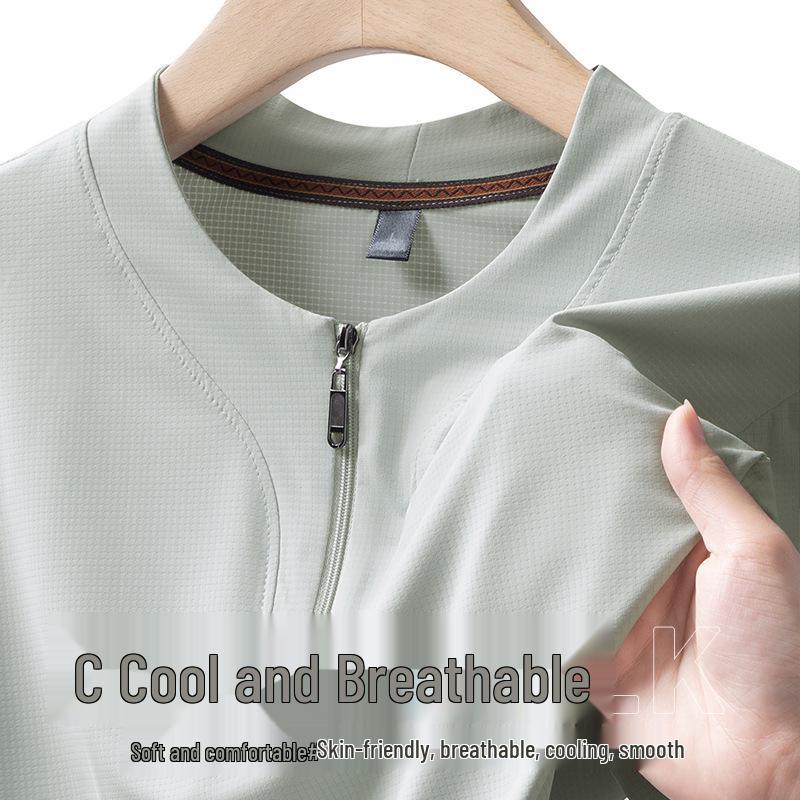 Men s Summer Half-Zip Polo Shirt - Casual Stand Collar, Ice Silk, Plus Size, Loose Fit 3XL серый/белый
Men s Summer Half-Zip Polo Shirt - Casual Stand Collar, Ice Silk, Plus Size, Loose Fit 3XL серый/белый