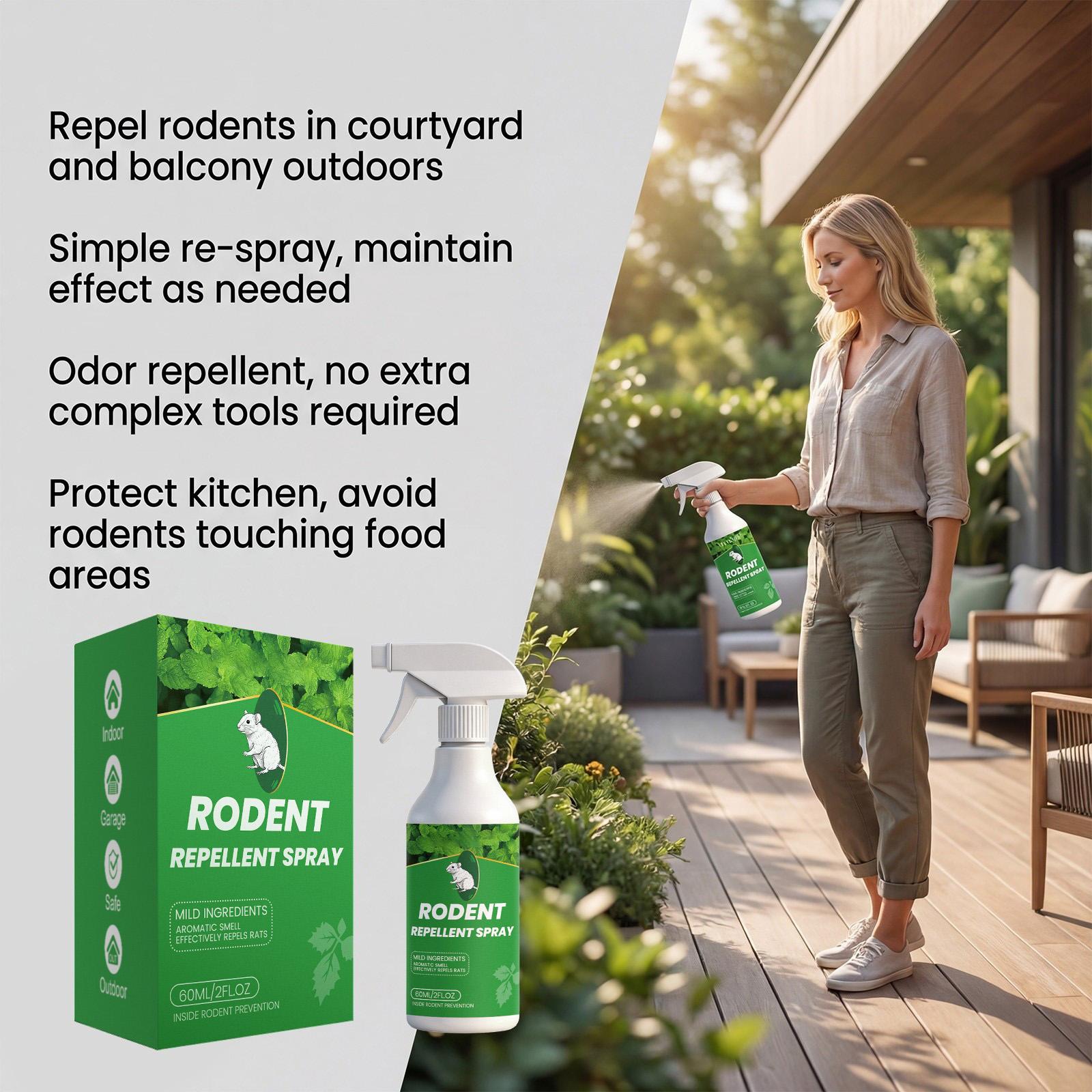 Rodent Repellent Spray 60ml 2FL OZ Indoor Outdoor Use Effective Rodent Deterrent Spray for Furniture Garage and Home Protection one size
Rodent Repellent Spray 60ml 2FL OZ Indoor Outdoor Use Effective Rodent Deterrent Spray for Furniture Garage and Home Protection one size