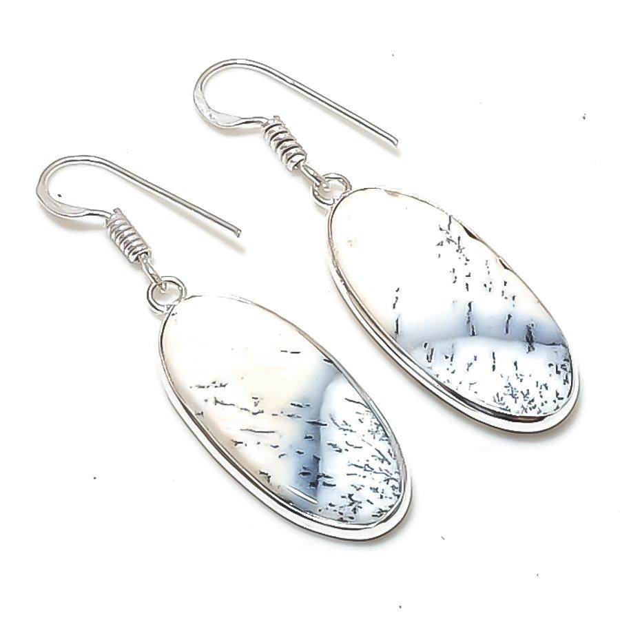 Natural Dendrite Opal Gemstone 925 Sterling Silver Jewelry Earring 1.81 AEE-10922
Natural Dendrite Opal Gemstone 925 Sterling Silver Jewelry Earring 1.81 AEE-10922
