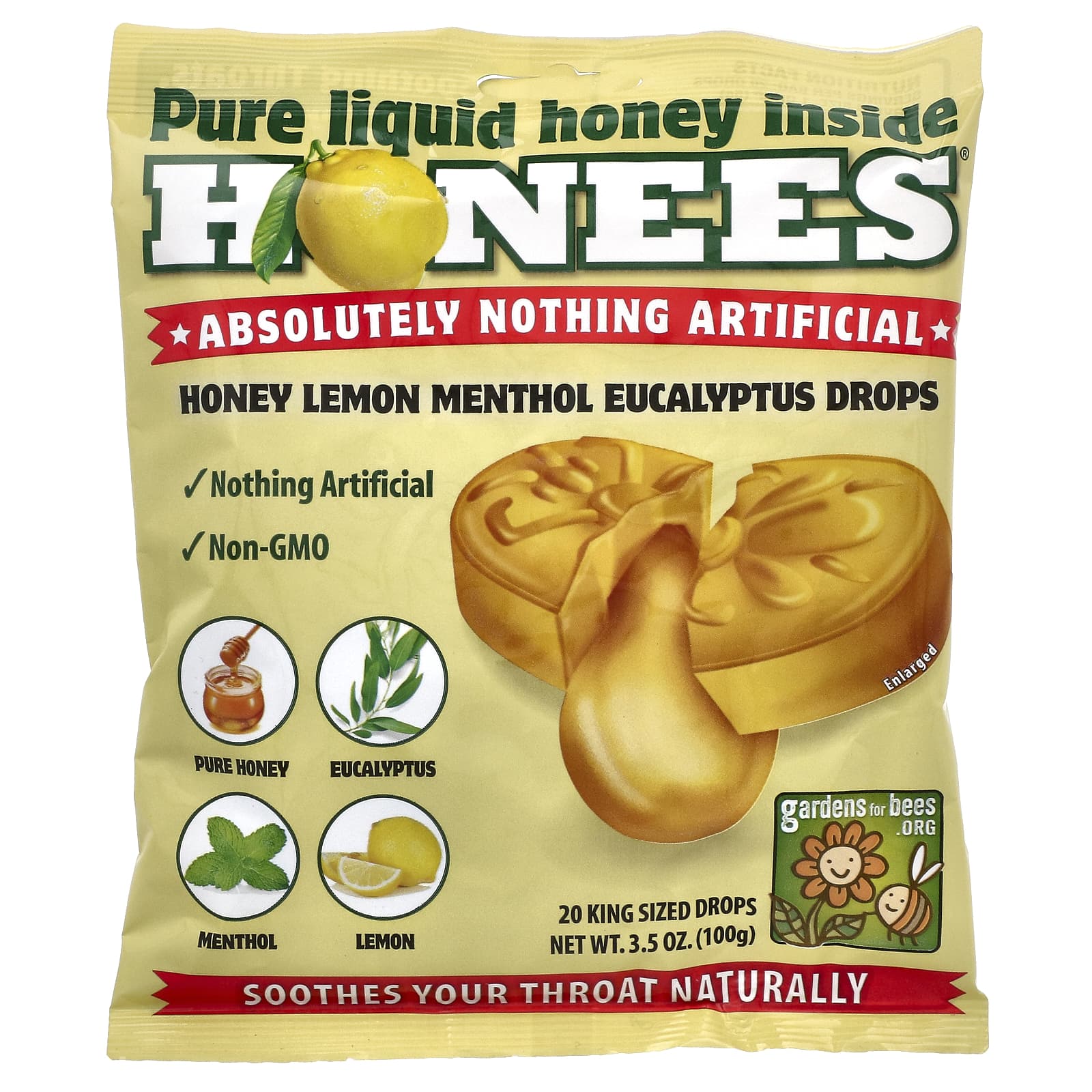 Honey Lemon Menthol Eucalyptus Cough Lozenges, King Size Lozenges, 20 Lozenges, 100G (3.5Oz)
Honey Lemon Menthol Eucalyptus Cough Lozenges, King Size Lozenges, 20 Lozenges, 100G (3.5Oz)
