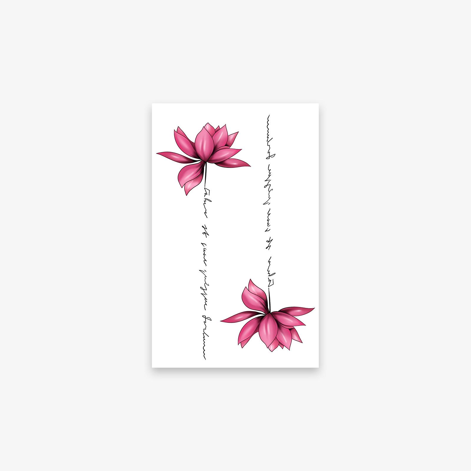 Lotus English Sentence Back Tattoo Sticker Waterproof Female Lasting Premium Back Sexy Tattoo Sticker 12*19
Lotus English Sentence Back Tattoo Sticker Waterproof Female Lasting Premium Back Sexy Tattoo Sticker 12*19