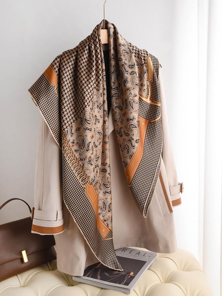 Mulberry Silk Scarf, Cashew Flower Thousand Bird Grid Silk Scarf, Women S Spring And Autumn Shawl Plain Crepe Satin Silk Square Scarf
Mulberry Silk Scarf, Cashew Flower Thousand Bird Grid Silk Scarf, Women S Spring And Autumn Shawl Plain Crepe Satin Silk Square Scarf