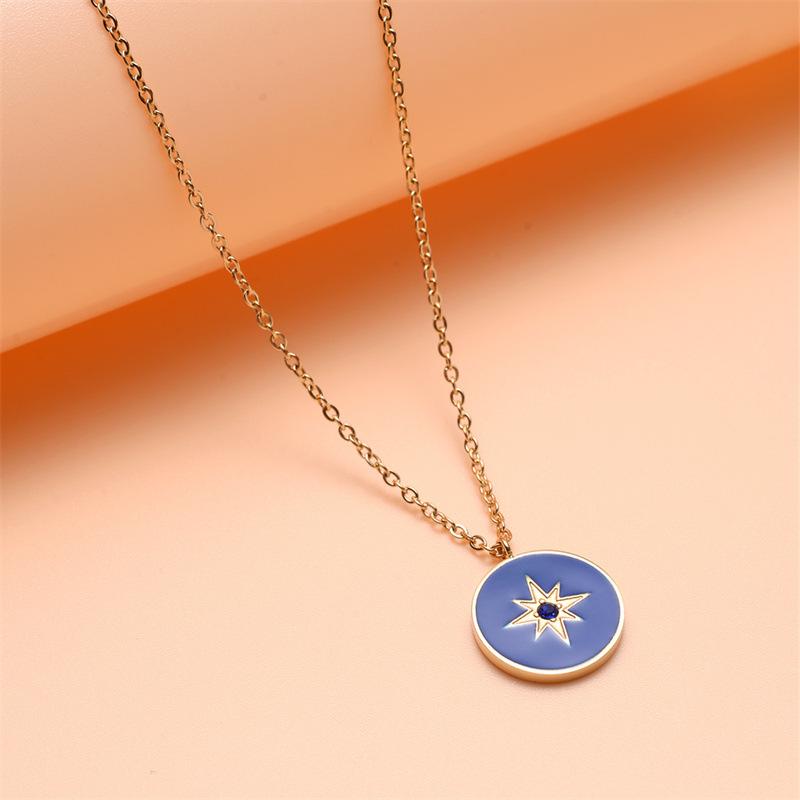 Колье «Холодный ветер», восьмизвездочное, небесно-голубое, из нержавеющей стали с бриллиантами, круглая подвеска. золотой
Колье «Холодный ветер», восьмизвездочное, небесно-голубое, из нержавеющей стали с бриллиантами, круглая подвеска. золотой