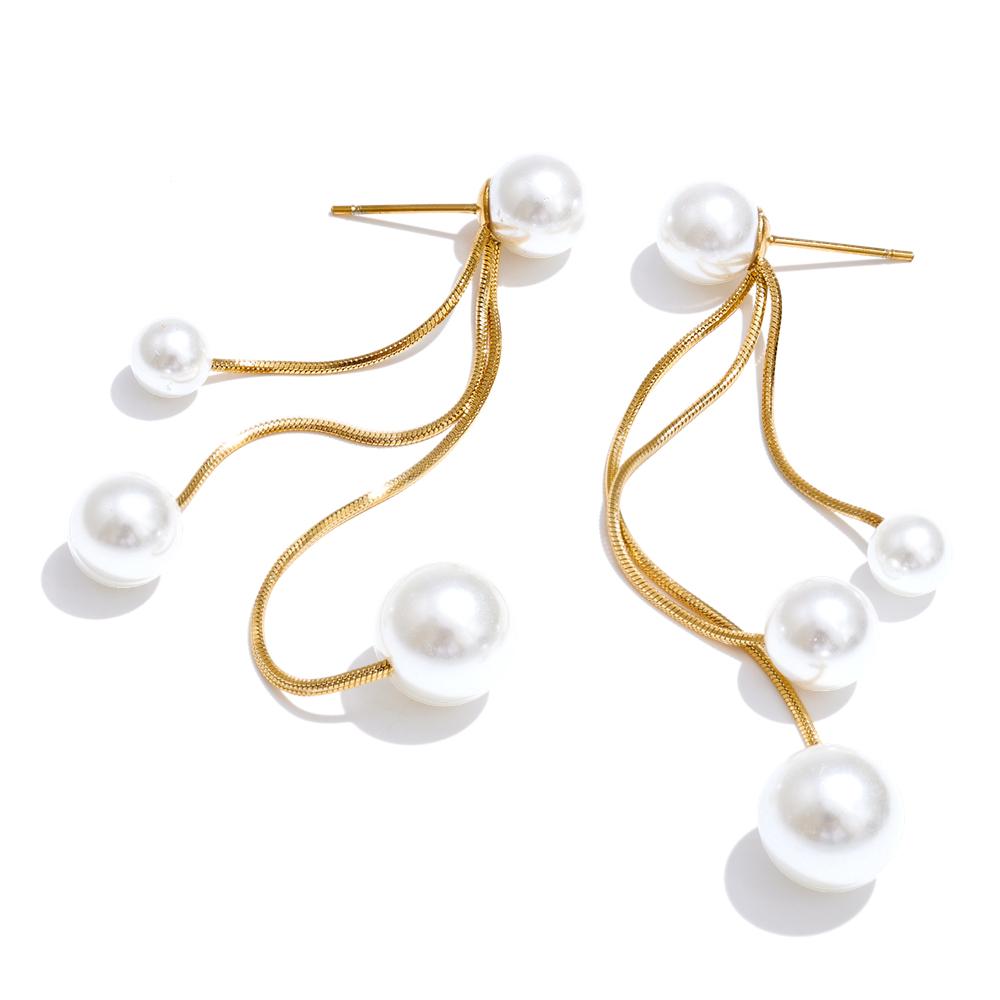 Yhpup Korean Simulated Pearls Tassel Chain Long Hanging Drop Dangle Earrings Stainless Steel Waterproof Fashion Charm Jewelry
Yhpup Korean Simulated Pearls Tassel Chain Long Hanging Drop Dangle Earrings Stainless Steel Waterproof Fashion Charm Jewelry