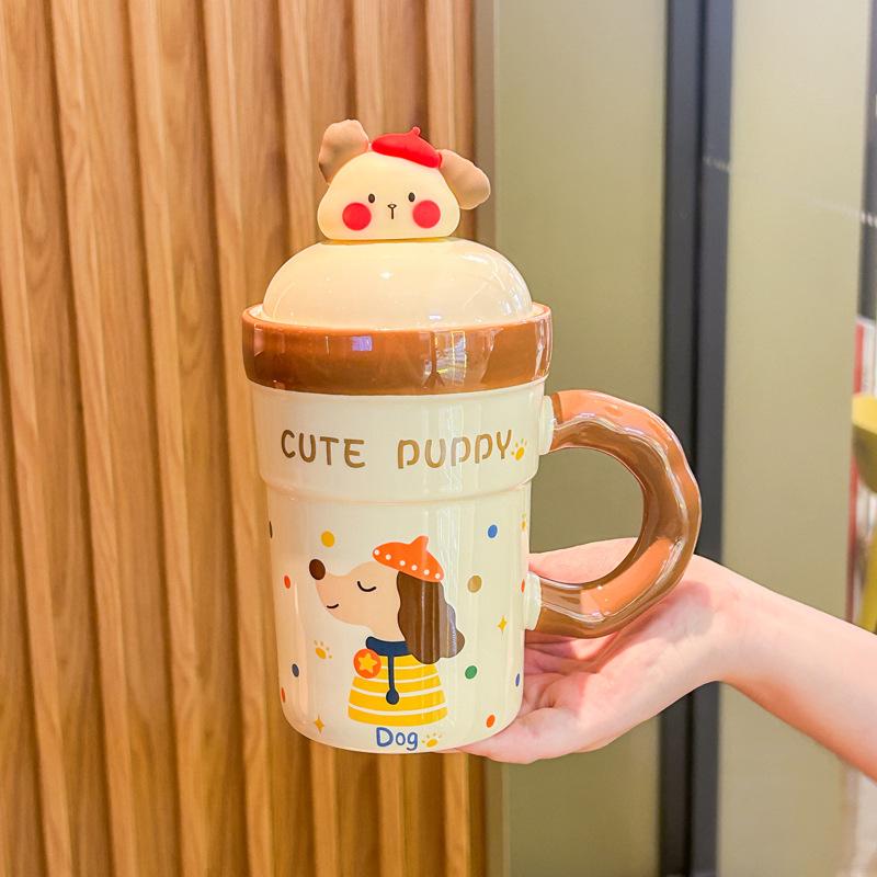Milk fufu cute puppy mug large capacity ceramic drinking cup girls coffee cup birthday gift souvenir 401-500ml
Milk fufu cute puppy mug large capacity ceramic drinking cup girls coffee cup birthday gift souvenir 401-500ml