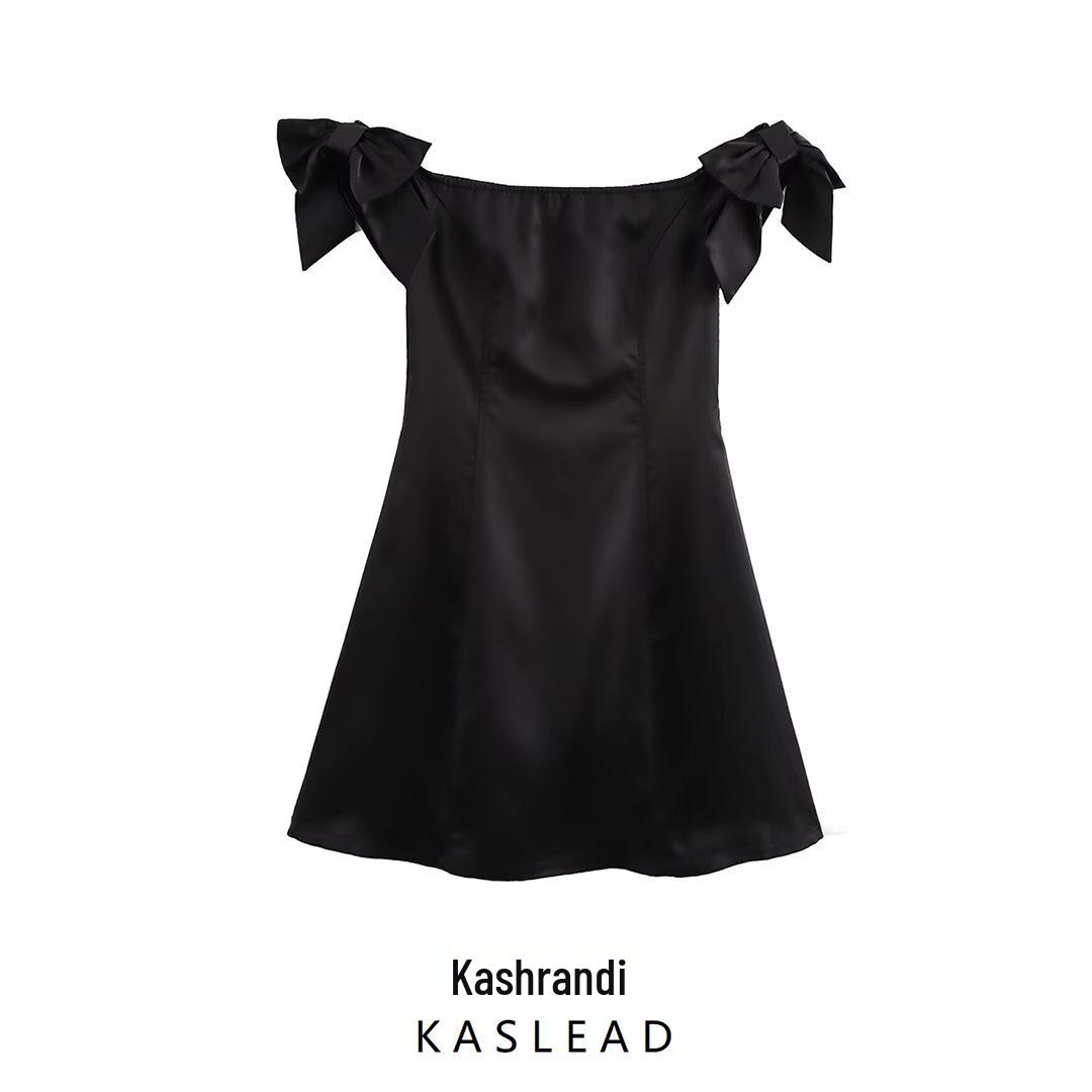 2024 Winter Women s Off-Shoulder Satin Dress with Bow - European and American Style Medium чорний
2024 Winter Women s Off-Shoulder Satin Dress with Bow - European and American Style Medium чорний