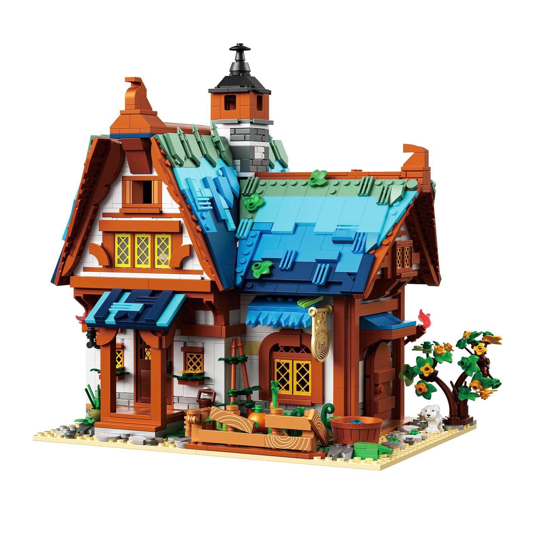 Oichy Мини-блоки Строительство Средневековый Поместье Игрушка Модель Игровой Комнаты Особняк Набор для Сборки Дом Мальчики Дети Взрослые Набор Блоков 1749ШТ Сделай Сам Ручная Работа Обучающие Игрушки