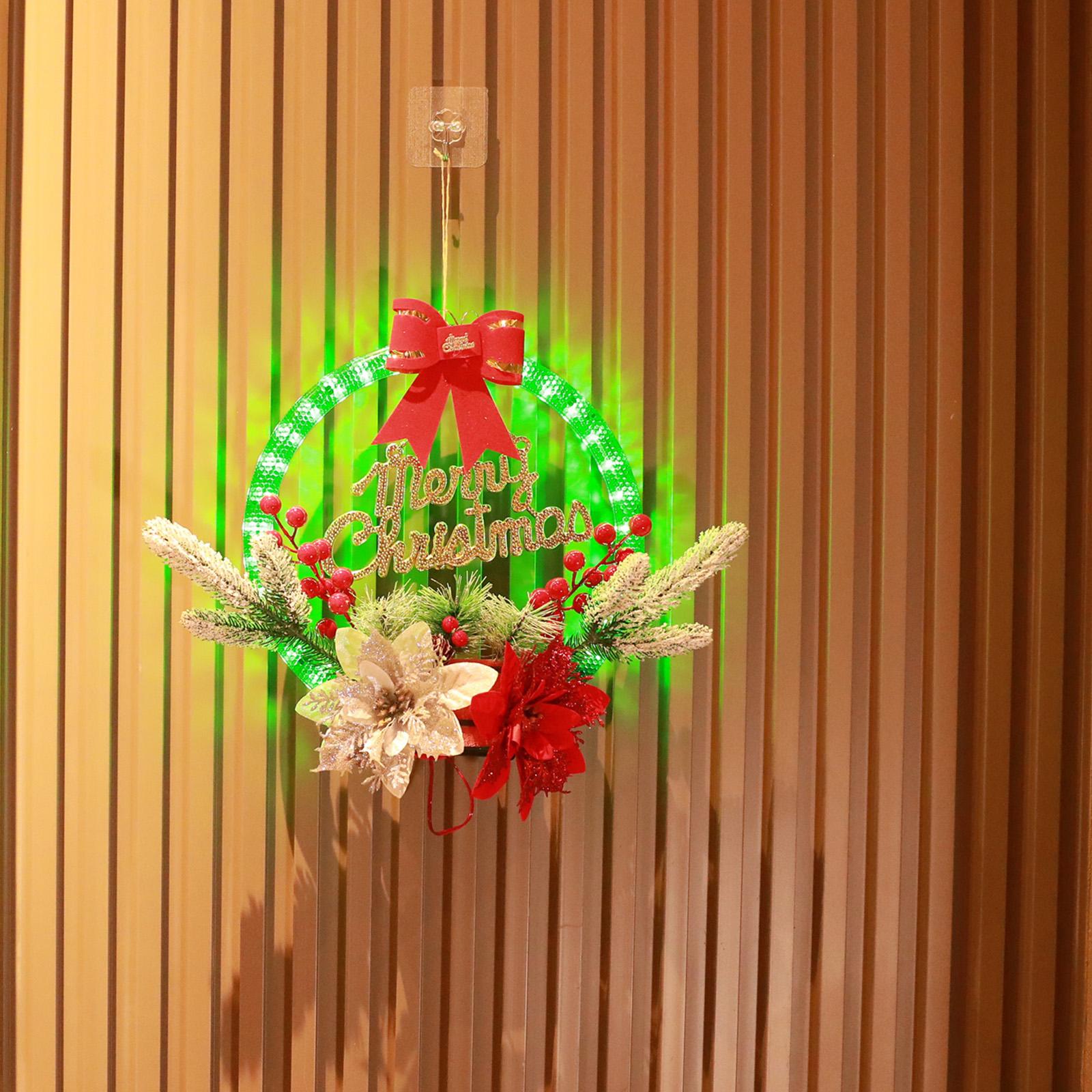 Зеленый светодиодный светильник, искусственный рождественский венок, передняя дверь, рождественская гирлянда, домашний декор
Зеленый светодиодный светильник, искусственный рождественский венок, передняя дверь, рождественская гирлянда, домашний декор