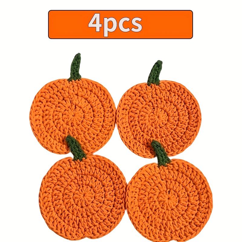4pcs Handmade Crochet Pumpkin Coasters - Autumn Thanksgiving Kitchen Table Decor,Non-Slip coaster set Rustic Country Style Home
4pcs Handmade Crochet Pumpkin Coasters - Autumn Thanksgiving Kitchen Table Decor,Non-Slip coaster set Rustic Country Style Home