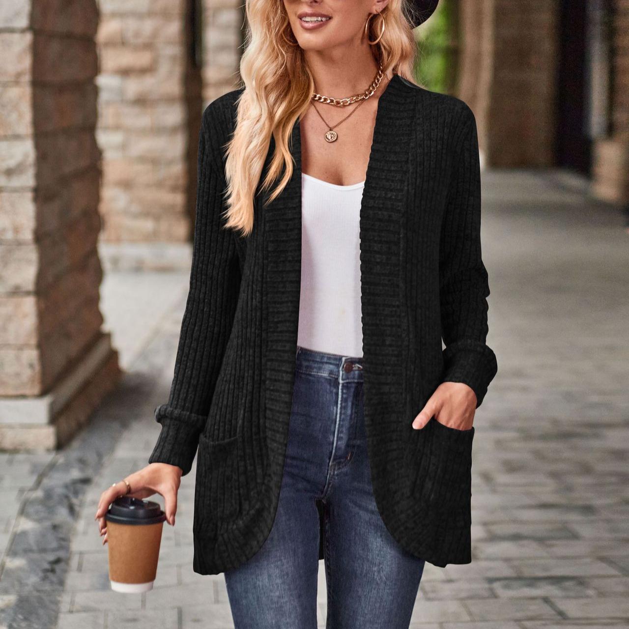 Осенне-зимнее пальто женское однотонное матовое повседневное сращивание с длинным рукавом кардиган пальто XXL чёрный
Осенне-зимнее пальто женское однотонное матовое повседневное сращивание с длинным рукавом кардиган пальто XXL чёрный