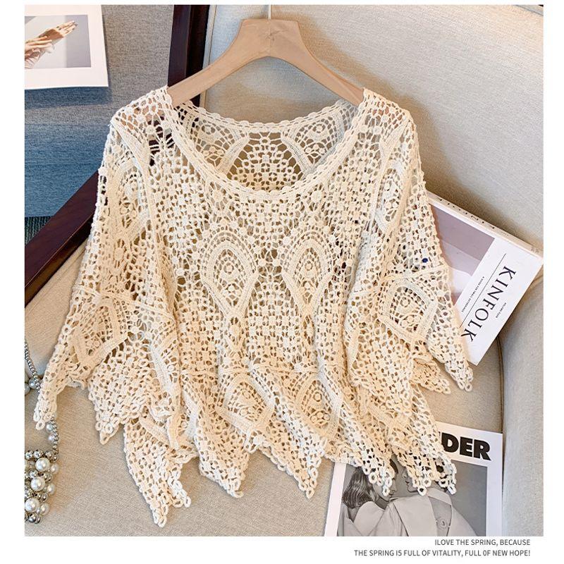 Plus Size Women s Shawl Cut Out Crochet Knitwear Artsy Korean Style Pullover Blouse Air Conditioning Shirt Loose Crop Top Apricot 4XL(Large size)
Plus Size Women s Shawl Cut Out Crochet Knitwear Artsy Korean Style Pullover Blouse Air Conditioning Shirt Loose Crop Top Apricot 4XL(Large size)