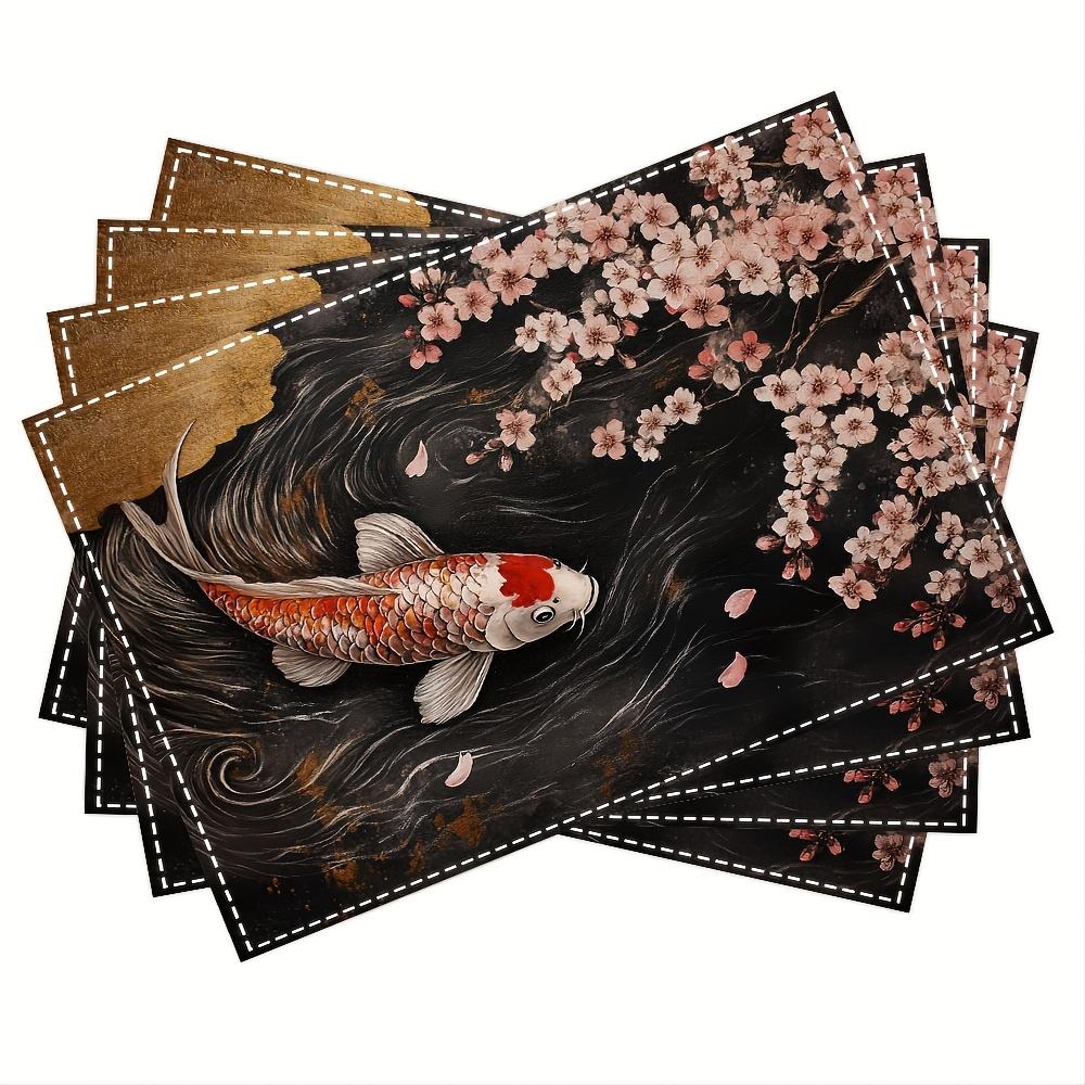 Koi Fish Sakura Placemats Linen Japanese Style Dining Mats Oriental Art Kitchen Decor Cherry Blossom Design Home Accessories 4Pcs-30X45cm(12X18in
Koi Fish Sakura Placemats Linen Japanese Style Dining Mats Oriental Art Kitchen Decor Cherry Blossom Design Home Accessories 4Pcs-30X45cm(12X18in