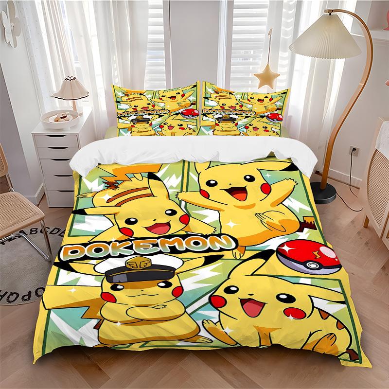 3pcs bedding set Pikachu Adventure Includes 1 Comforter + 2 Pillowcases, Without Pillow Inserts, Soft Comfortable, Lightweight Breathable, P 135x200cm
3pcs bedding set Pikachu Adventure Includes 1 Comforter + 2 Pillowcases, Without Pillow Inserts, Soft Comfortable, Lightweight Breathable, P 135x200cm