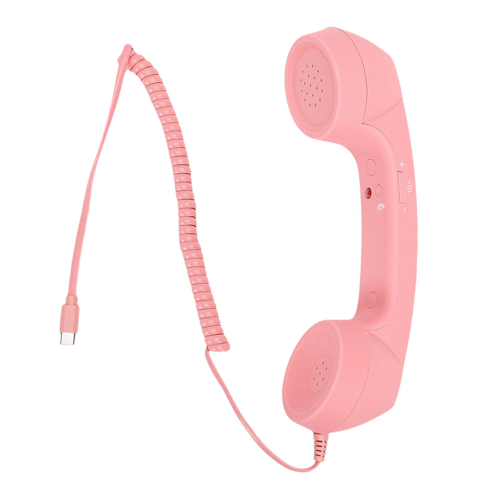 Retro Phone Handset Type C Vintage Wired Plug in Handheld Cell Phone Receiver with Speaker and Microphone for Cell рожевий
Retro Phone Handset Type C Vintage Wired Plug in Handheld Cell Phone Receiver with Speaker and Microphone for Cell рожевий