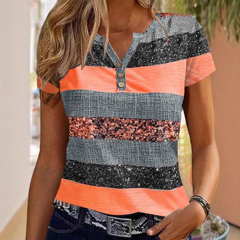 Casual Women s Three-Button Striped Printed V-Neck Short Sleeve T-Shirts XXL оранжевый
Casual Women s Three-Button Striped Printed V-Neck Short Sleeve T-Shirts XXL оранжевый