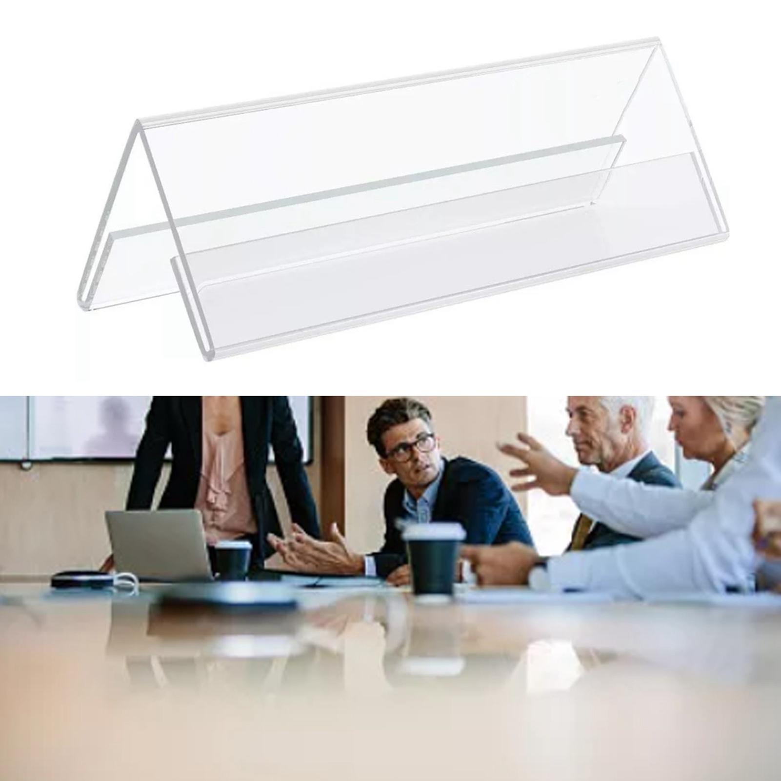 5 шт. Визитница Двусторонняя Прозрачная V-образное Основание Держатель для Именных Карт для Вечеринки Встречи Свадьбы