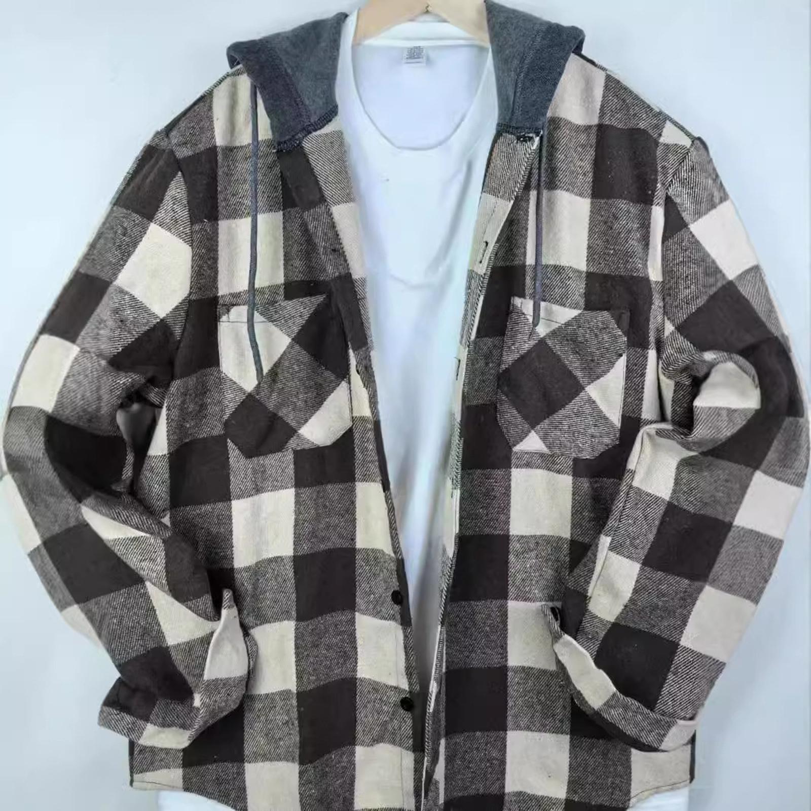 Мужской полосатый клетчатый повседневный свободный кардиган-рубашка с капюшоном на пуговицах с лацканами и длинными рукавами XL хаки
Мужской полосатый клетчатый повседневный свободный кардиган-рубашка с капюшоном на пуговицах с лацканами и длинными рукавами XL хаки