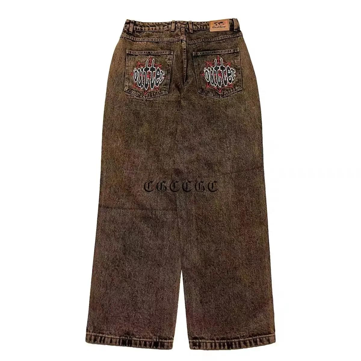 Ретро-стиль, вышитые джинсы, широкие брюки, уличные брюки для мужчин и женщин, хип-хоп, плотные брюки того же стиля 28
Ретро-стиль, вышитые джинсы, широкие брюки, уличные брюки для мужчин и женщин, хип-хоп, плотные брюки того же стиля 28