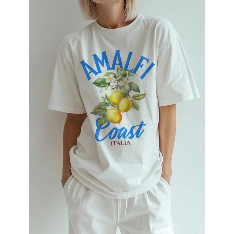 Autumn and Winter New Positano Fruit Lemon Green Tea Printed Round Neck Casual Short Sleeved T-shirt harajuku aesthetic clothes 4XL
Autumn and Winter New Positano Fruit Lemon Green Tea Printed Round Neck Casual Short Sleeved T-shirt harajuku aesthetic clothes 4XL