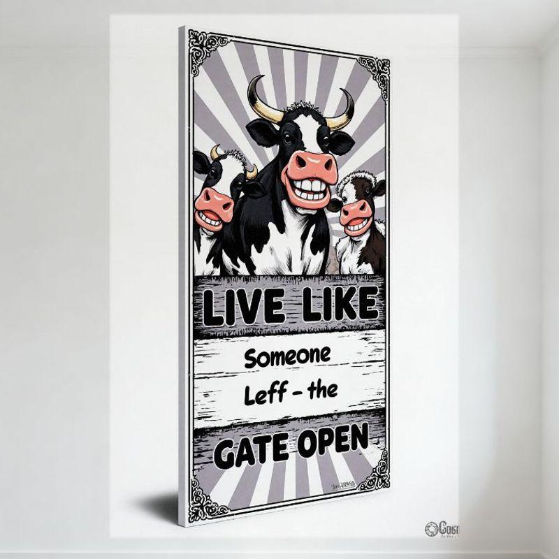 Cute Cartoon Cows Framed Metal Tin Sign - Live Like Someone Leff Gate Open Whimsical Poster for Home Bar Café Decor 20x30cm(7.8x11.8inch)
Cute Cartoon Cows Framed Metal Tin Sign - Live Like Someone Leff Gate Open Whimsical Poster for Home Bar Café Decor 20x30cm(7.8x11.8inch)