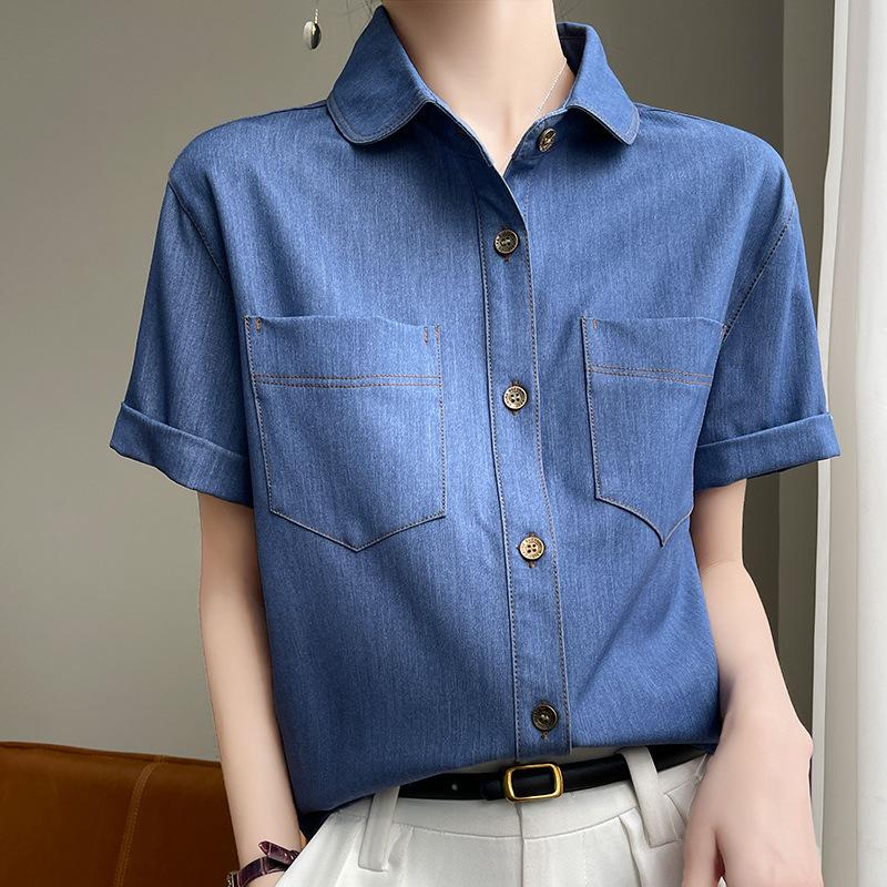 Джинсовая рубашка с лацканами, женская, с коротким рукавом, летняя мода, универсальный кардиган, свободный повседневный топ, куртка XXL
Джинсовая рубашка с лацканами, женская, с коротким рукавом, летняя мода, универсальный кардиган, свободный повседневный топ, куртка XXL