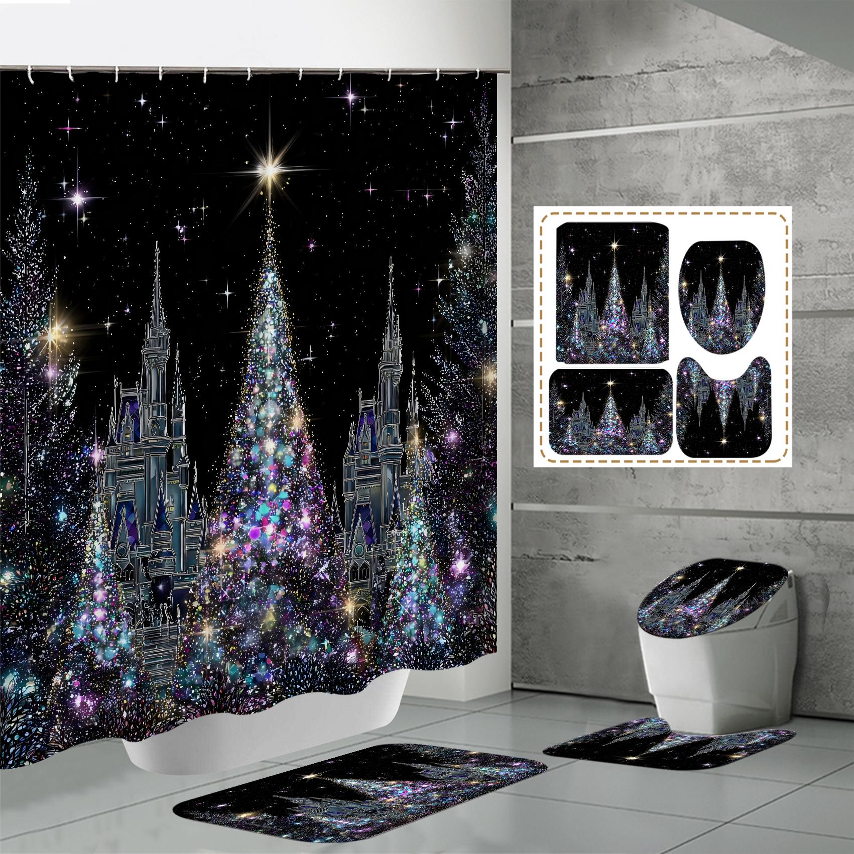 4 ШТ. Наборы штор для душа со шторкой для душа и ковриками, коврик для крышки унитаза, U-образный коврик и коврик для ванной, набор для ванной комнаты с 12 крючками One Size
4 ШТ. Наборы штор для душа со шторкой для душа и ковриками, коврик для крышки унитаза, U-образный коврик и коврик для ванной, набор для ванной комнаты с 12 крючками One Size