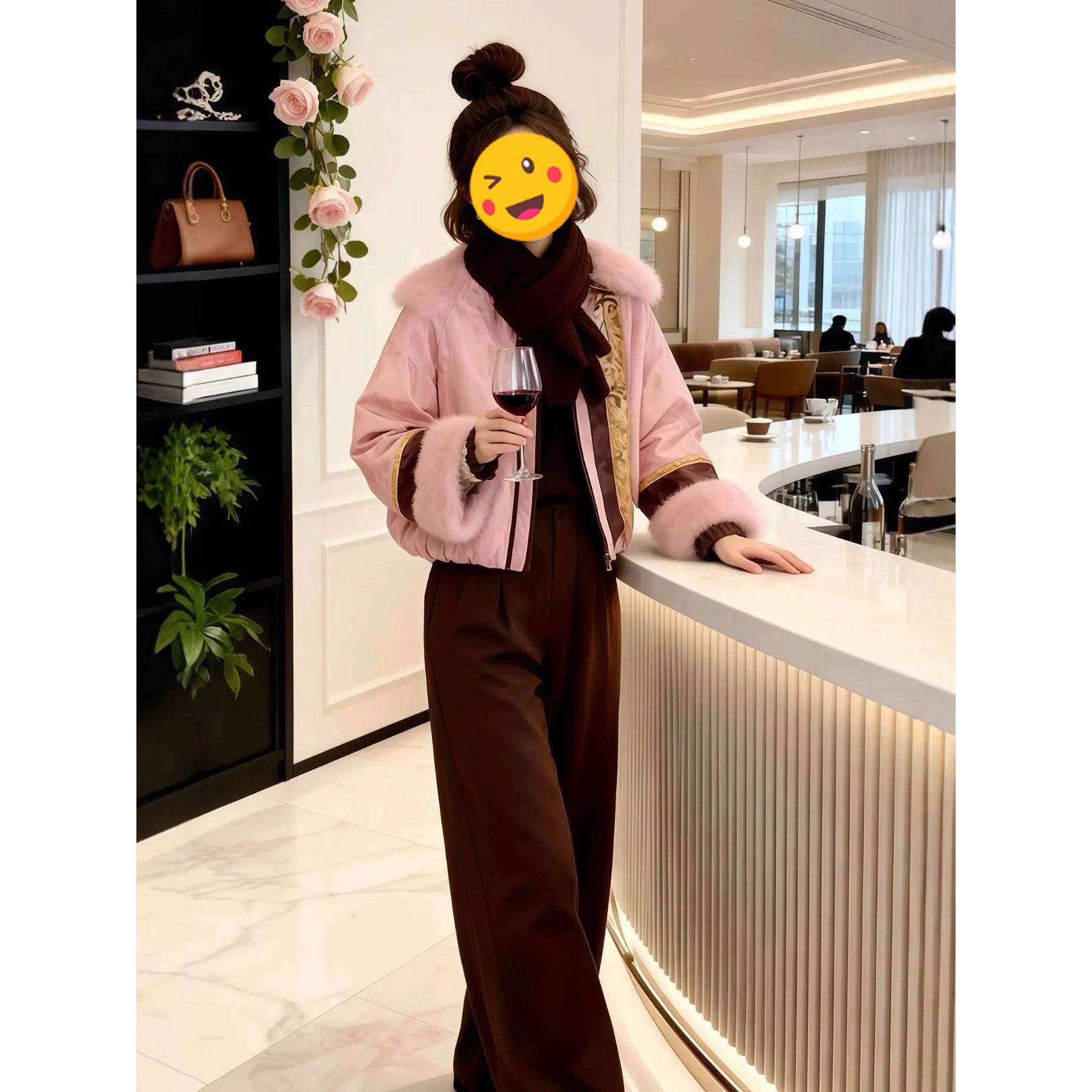 Trendy Chinese-Style Short Cotton Jacket with High-Waisted Wide-Leg Pants XL (for 115-130 jin)
Trendy Chinese-Style Short Cotton Jacket with High-Waisted Wide-Leg Pants XL (for 115-130 jin)