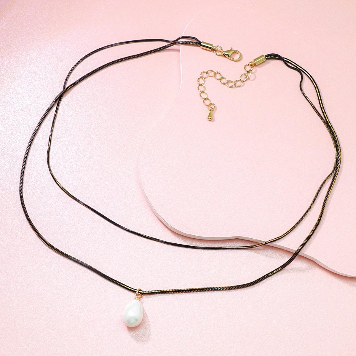 Двухслойная круглая цепочка-змейка, многослойная цепочка, модное персонализированное ожерелье, подвеска в форме капли воды с имитацией жемчуга, длинная цепочка для свитера
Двухслойная круглая цепочка-змейка, многослойная цепочка, модное персонализированное ожерелье, подвеска в форме капли воды с имитацией жемчуга, длинная цепочка для свитера