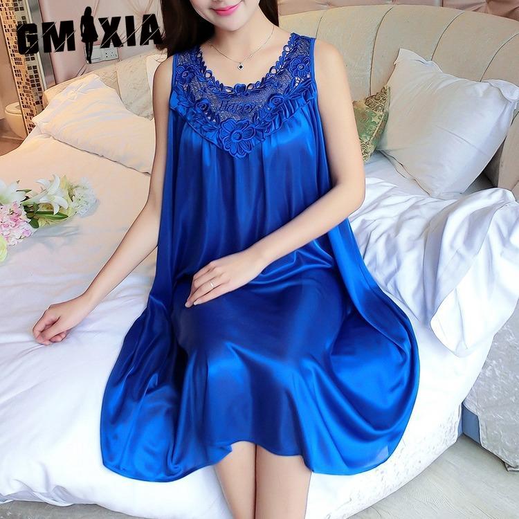 GMXIA Summer Faux Silk Nightgown, Women s Sexy and Romantic Pajamas, Summer Ice Silk Large-swing Dress, Solid-color Home Wear One Size
GMXIA Summer Faux Silk Nightgown, Women s Sexy and Romantic Pajamas, Summer Ice Silk Large-swing Dress, Solid-color Home Wear One Size