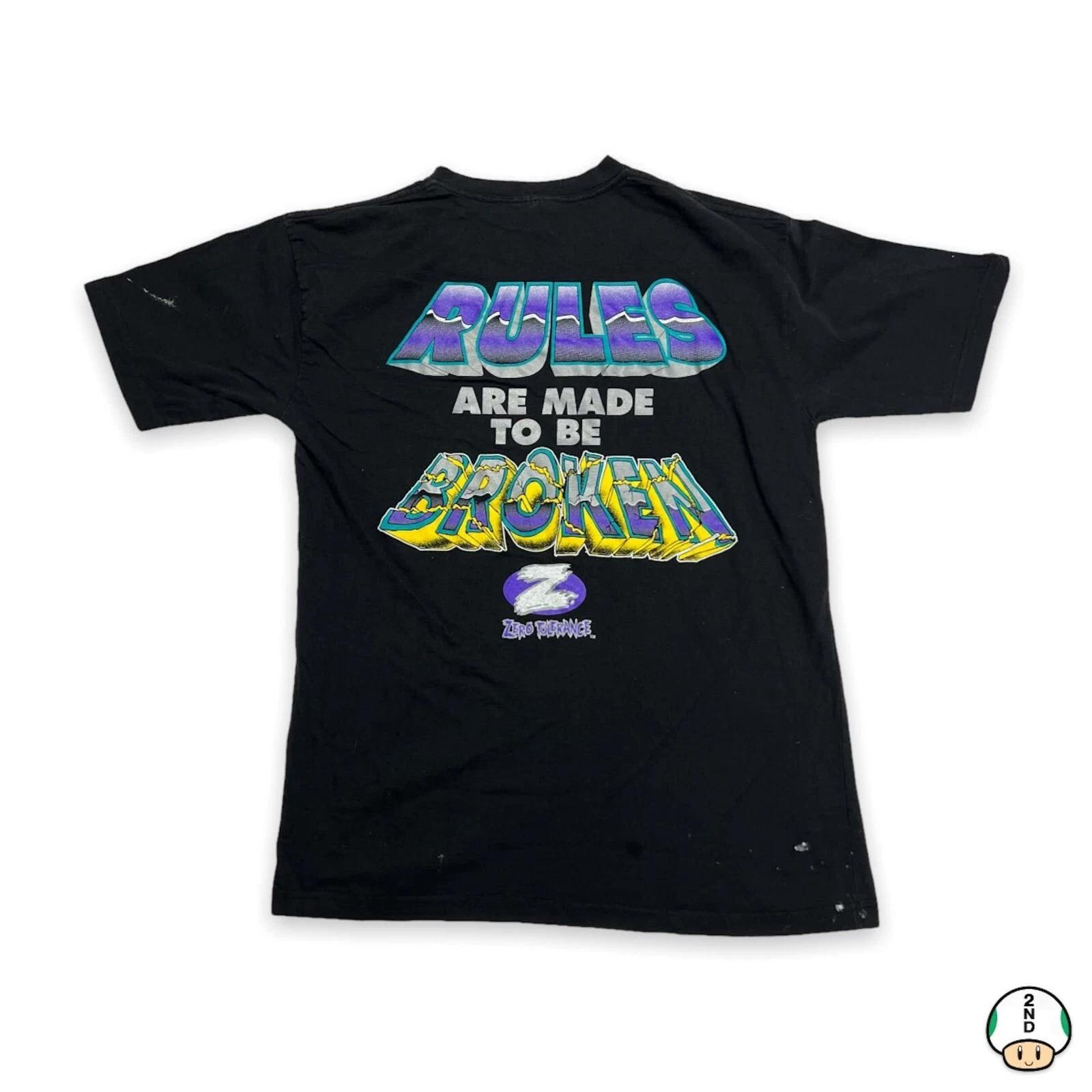 Vintage 90s Rules Made To Be Broken T Shirt Mens Large Black Faded Graphic Tee L
Vintage 90s Rules Made To Be Broken T Shirt Mens Large Black Faded Graphic Tee L