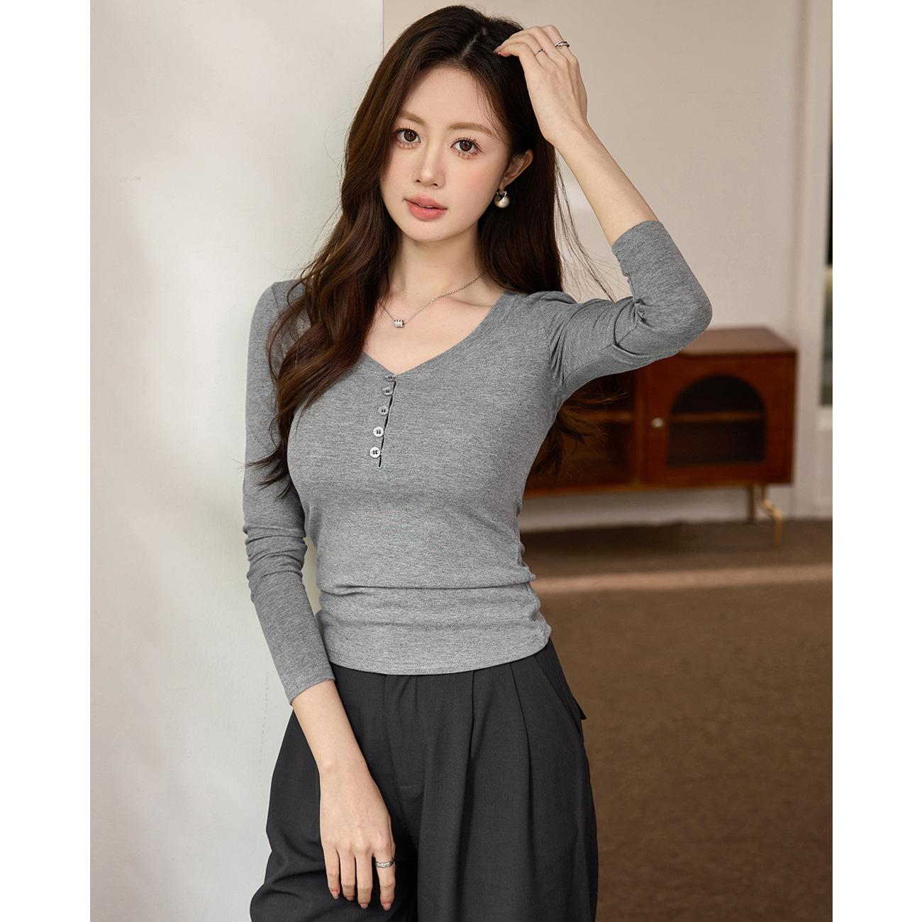 Футболка Chic Button Design Women Осень Новая Тонкая Spice Sexy Длинный рукав Топ S
Футболка Chic Button Design Women Осень Новая Тонкая Spice Sexy Длинный рукав Топ S