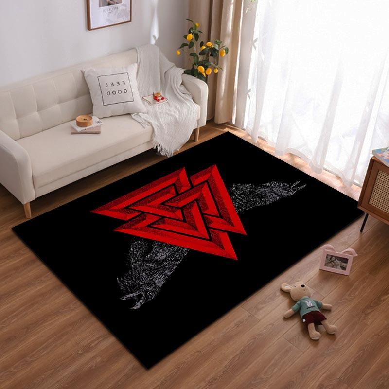 Red Geometric Pattern Black Carpet with Raven Design for Living Room Suitable for use as an anti-slip for living room bedroom sofas 40x60cm( 15x23in )
Red Geometric Pattern Black Carpet with Raven Design for Living Room Suitable for use as an anti-slip for living room bedroom sofas 40x60cm( 15x23in )
