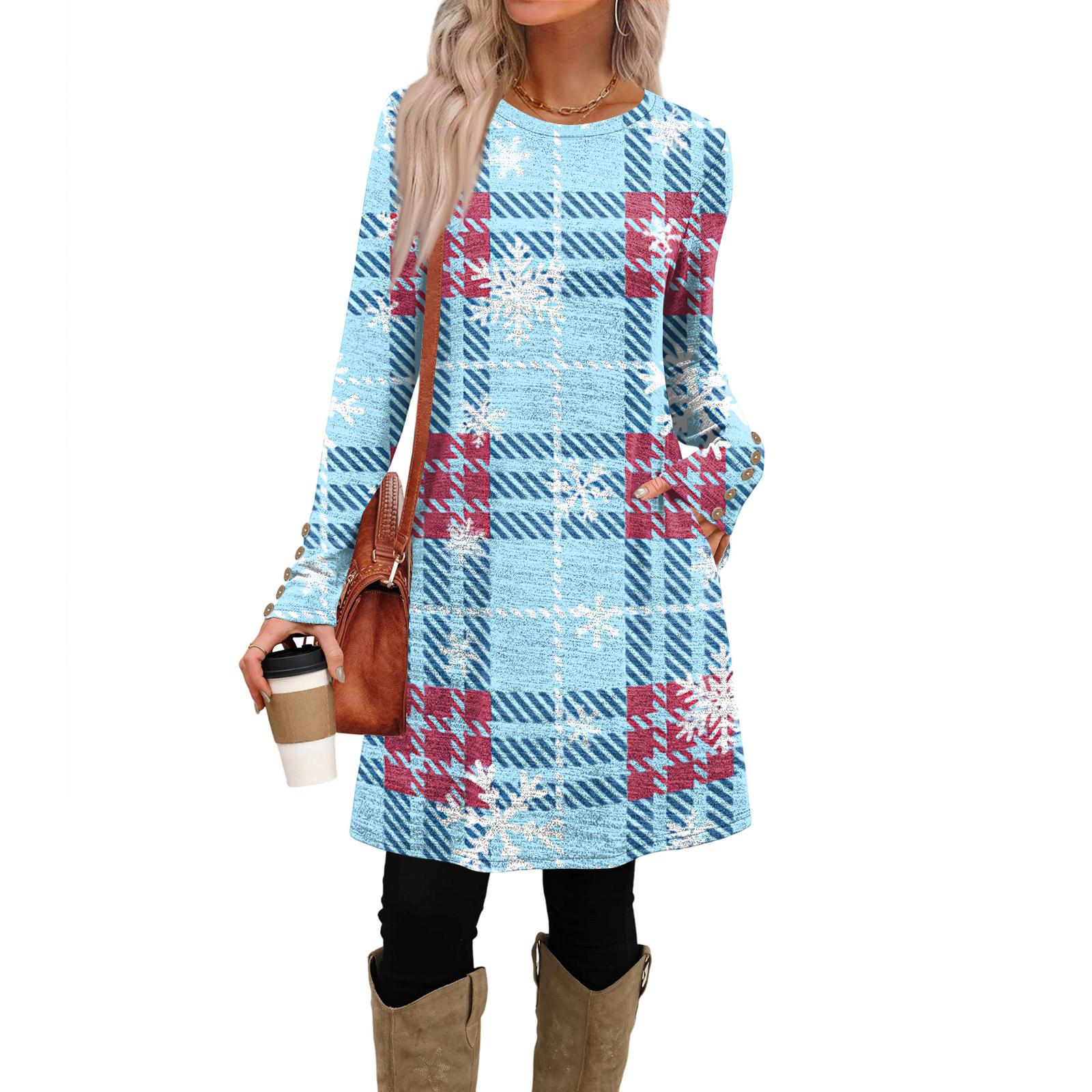 Женское модное повседневное платье с карманами, декоративными пуговицами, круглым вырезом и длинными рукавами S
Женское модное повседневное платье с карманами, декоративными пуговицами, круглым вырезом и длинными рукавами S