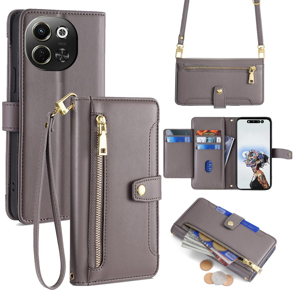 For TECNO Pova 6 Neo 5G/Spark 30 5G Case Zipper Pocket Wallet Leather Phone Cover with 2 Straps Grey
For TECNO Pova 6 Neo 5G/Spark 30 5G Case Zipper Pocket Wallet Leather Phone Cover with 2 Straps Grey