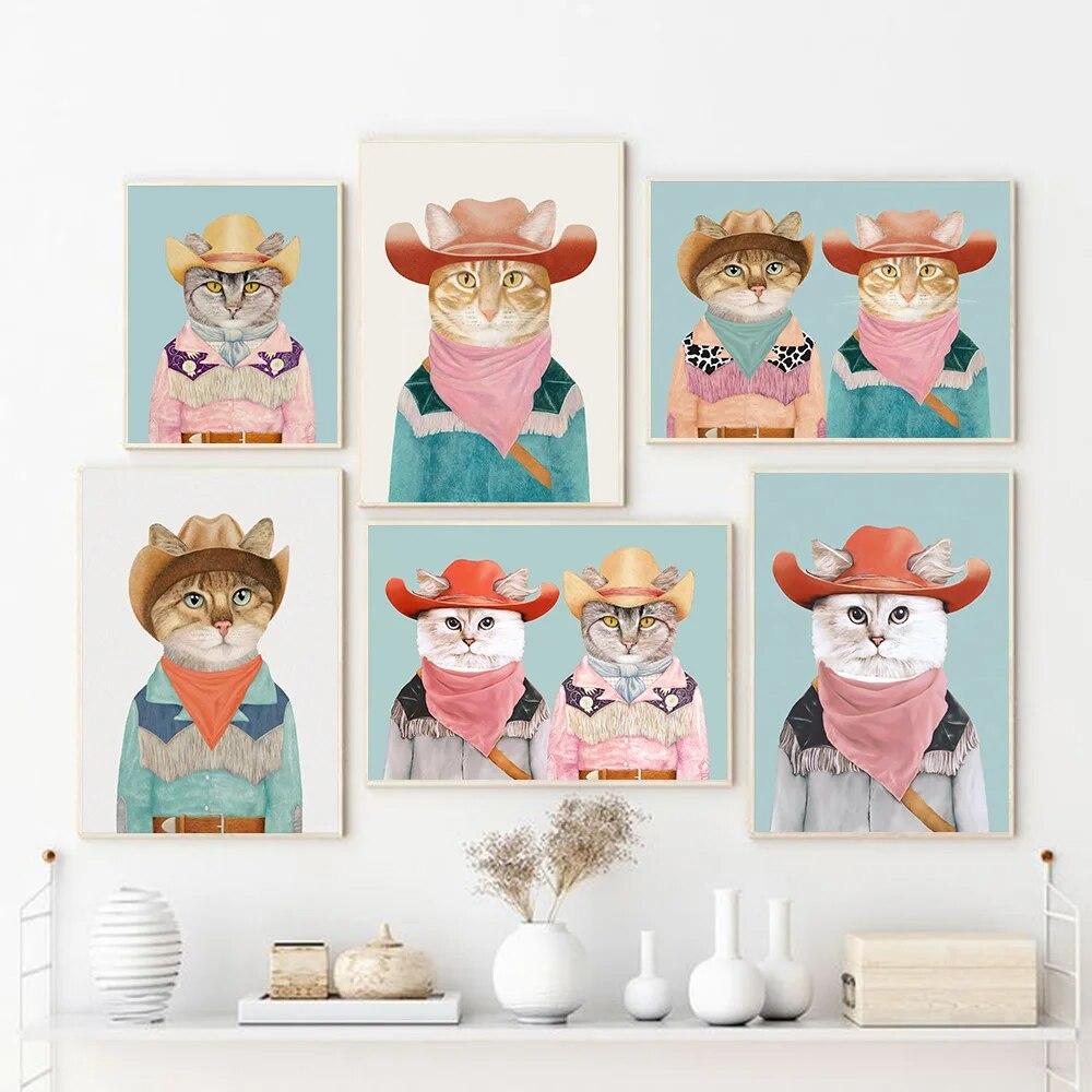 Colorful Cowboy Cat Animal Painting Minimalist Eclectic Posters and Prints Nordic Wall Art Picture for Living Room
Colorful Cowboy Cat Animal Painting Minimalist Eclectic Posters and Prints Nordic Wall Art Picture for Living Room