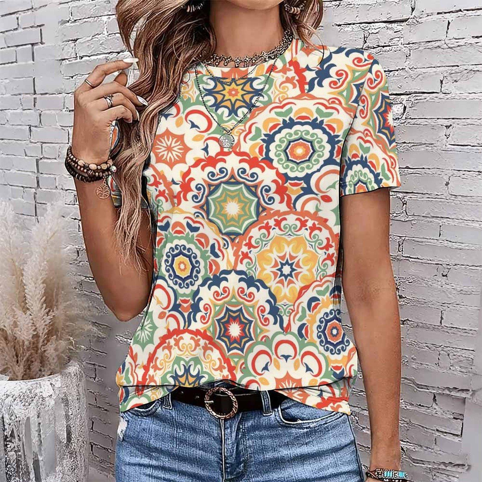 Fashion Women Retro Geometry and Flowers Patterns Print T Shirt Funny Casual O-neck Short Sleeves T-shirt Summer Female Tee Shirt 8XL бежевий
Fashion Women Retro Geometry and Flowers Patterns Print T Shirt Funny Casual O-neck Short Sleeves T-shirt Summer Female Tee Shirt 8XL бежевий